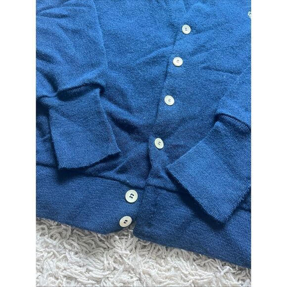 Vintage Christian Dior Monsieur Sweater M Orlon USA Made Logo Cardigan Navy Blue - Picture 7 of 12